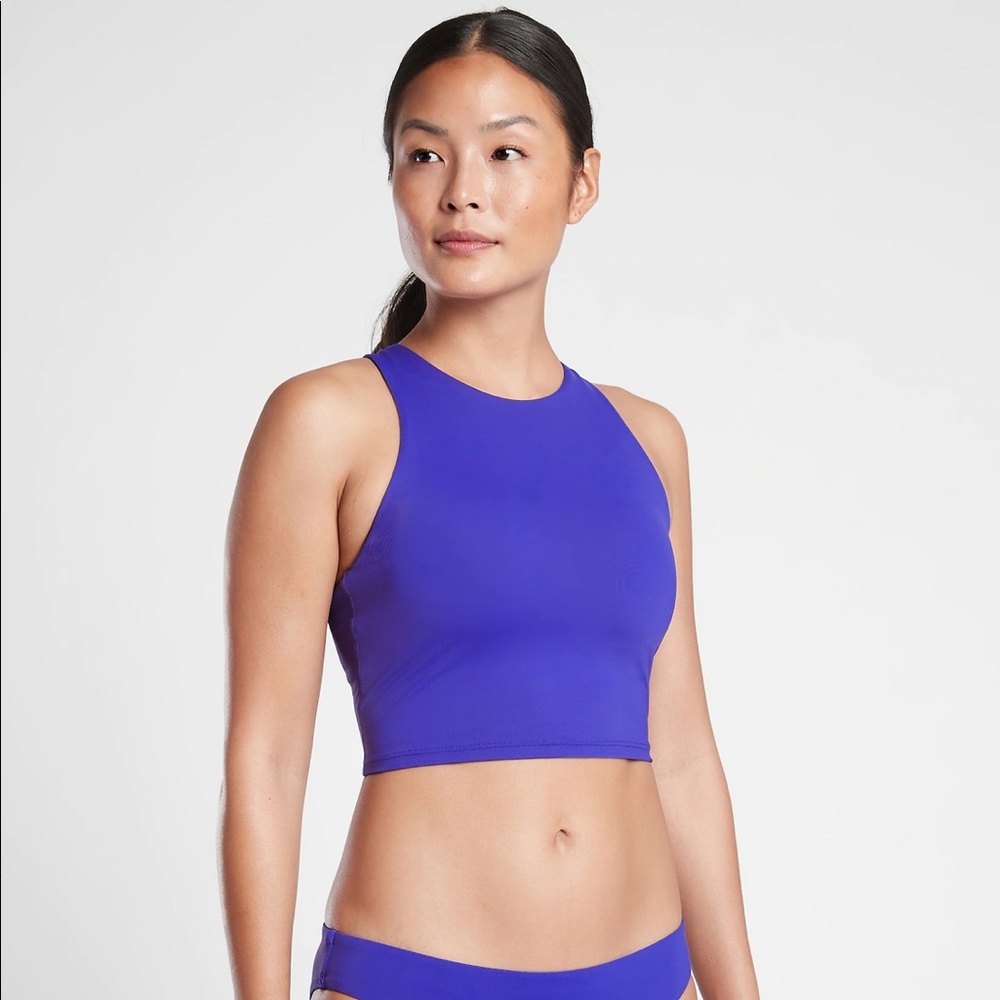 Athleta Conscious Crop Bikini Top Yacht Blue Small NEW